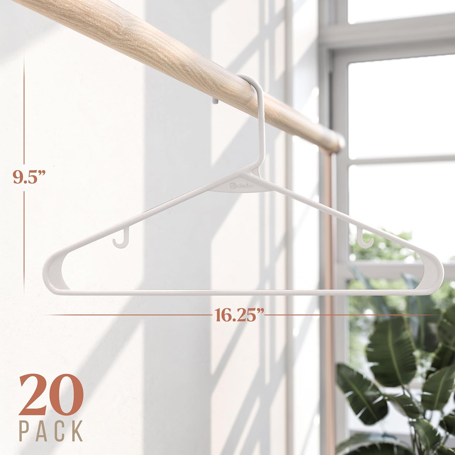 Plastic Hangers 20 Pack White - Clothes Hangers -Colgar Ropa Hangars