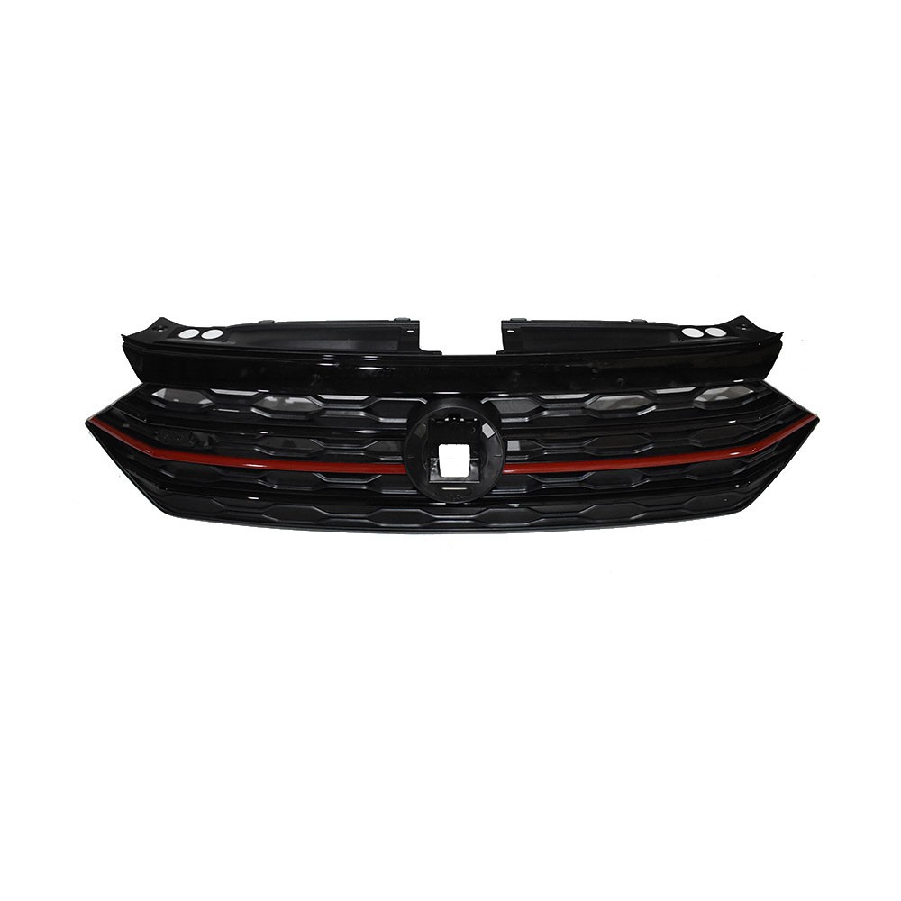 Front Bumper Upper Grille For Volkswagen Jetta MK7 2019-2020 Red+Black Plastic
