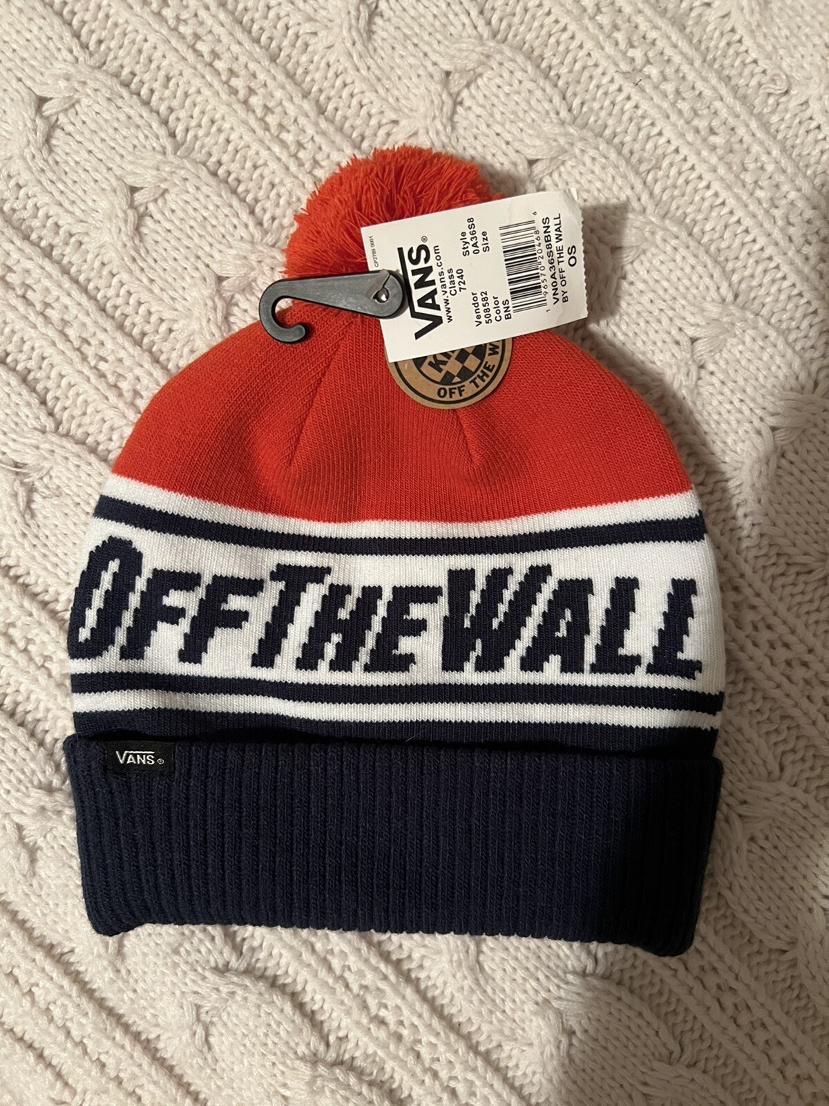 VANS OFF THE WALL KIDS POM POM BEANIE HAT CAP ONE SIZE