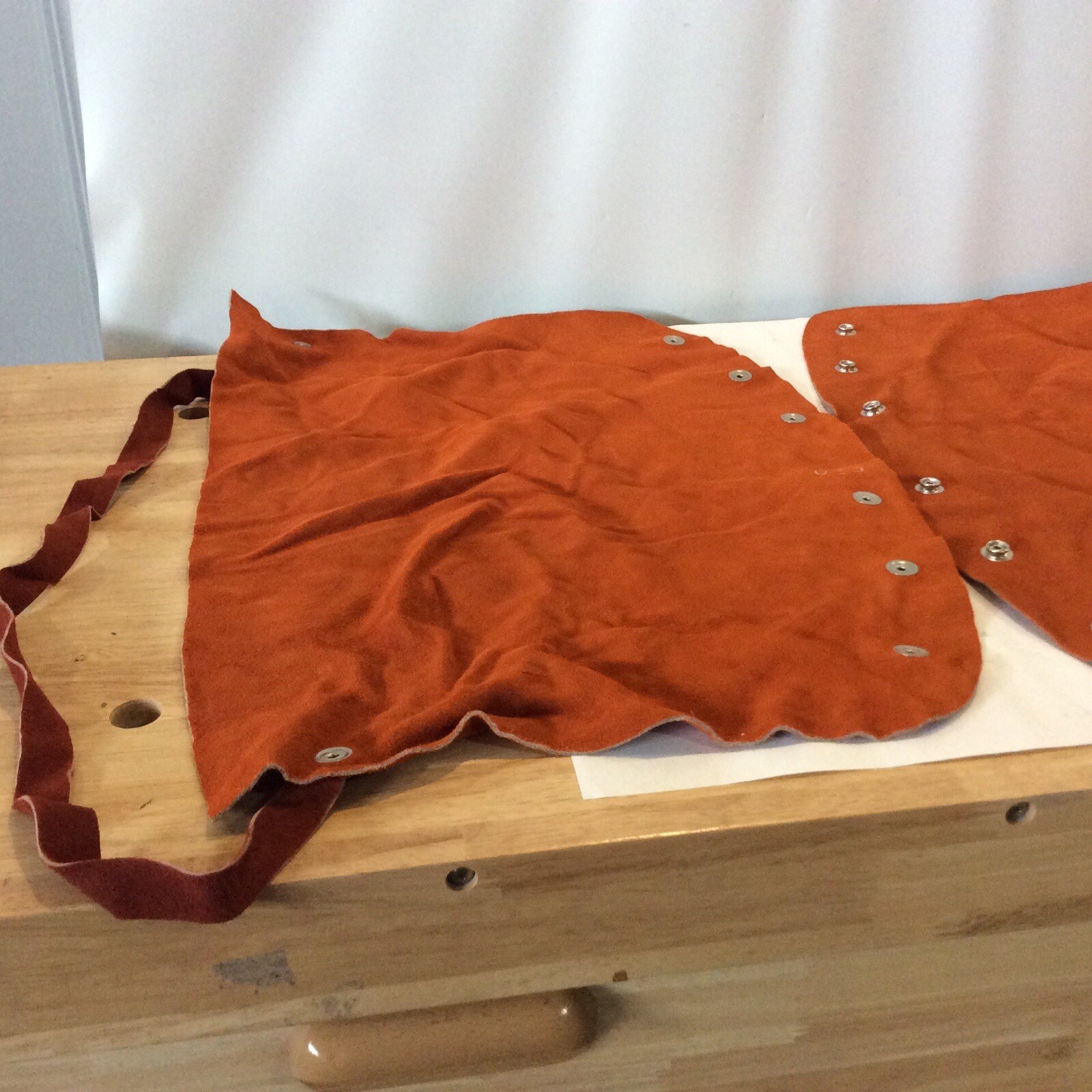 2 Leather Welding Bibs with Snaps Red Ram Brand Size Small