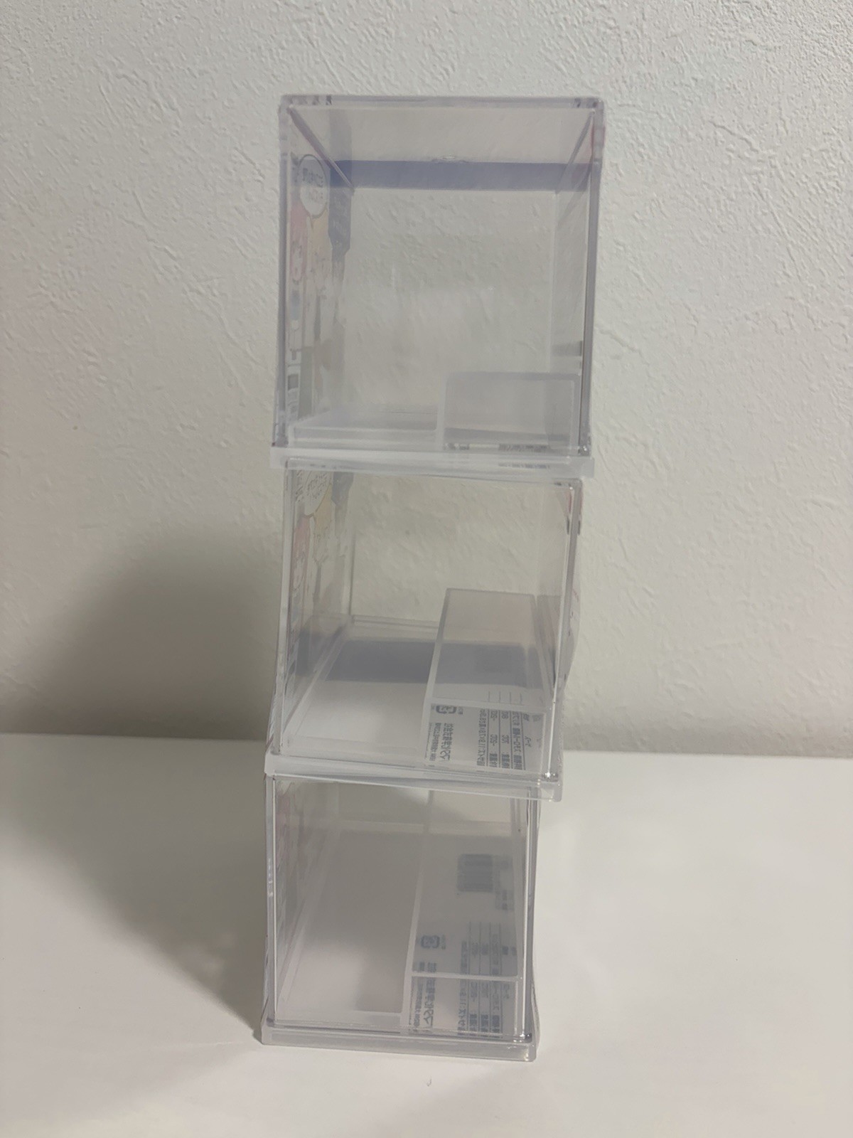 3x Inomata Mini Figure Display Case Clear Showcase Stackable Made in Japan