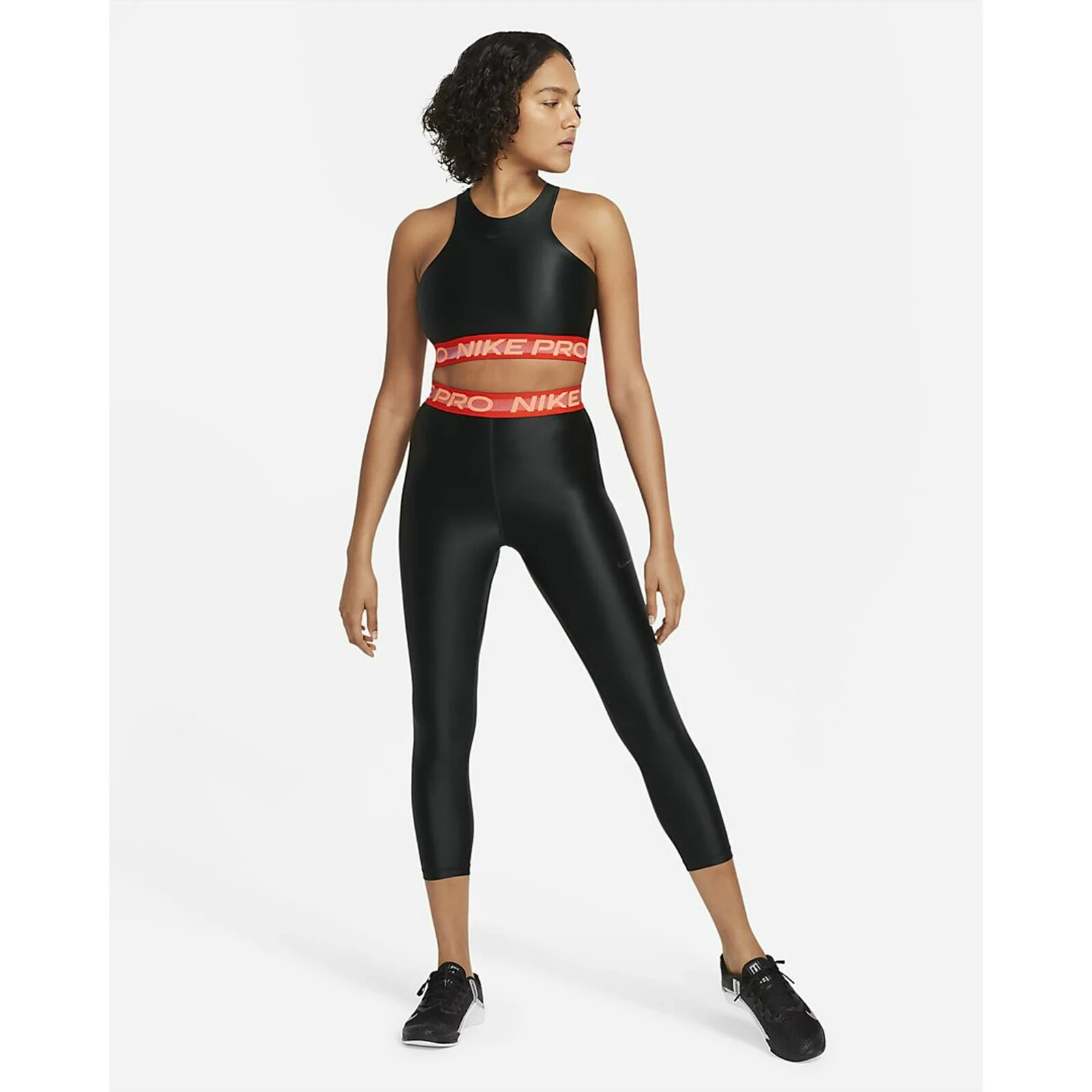 Nike Pro High Rise 7/8 Training Tights Womens Black Red DA0570-010 New Size XS