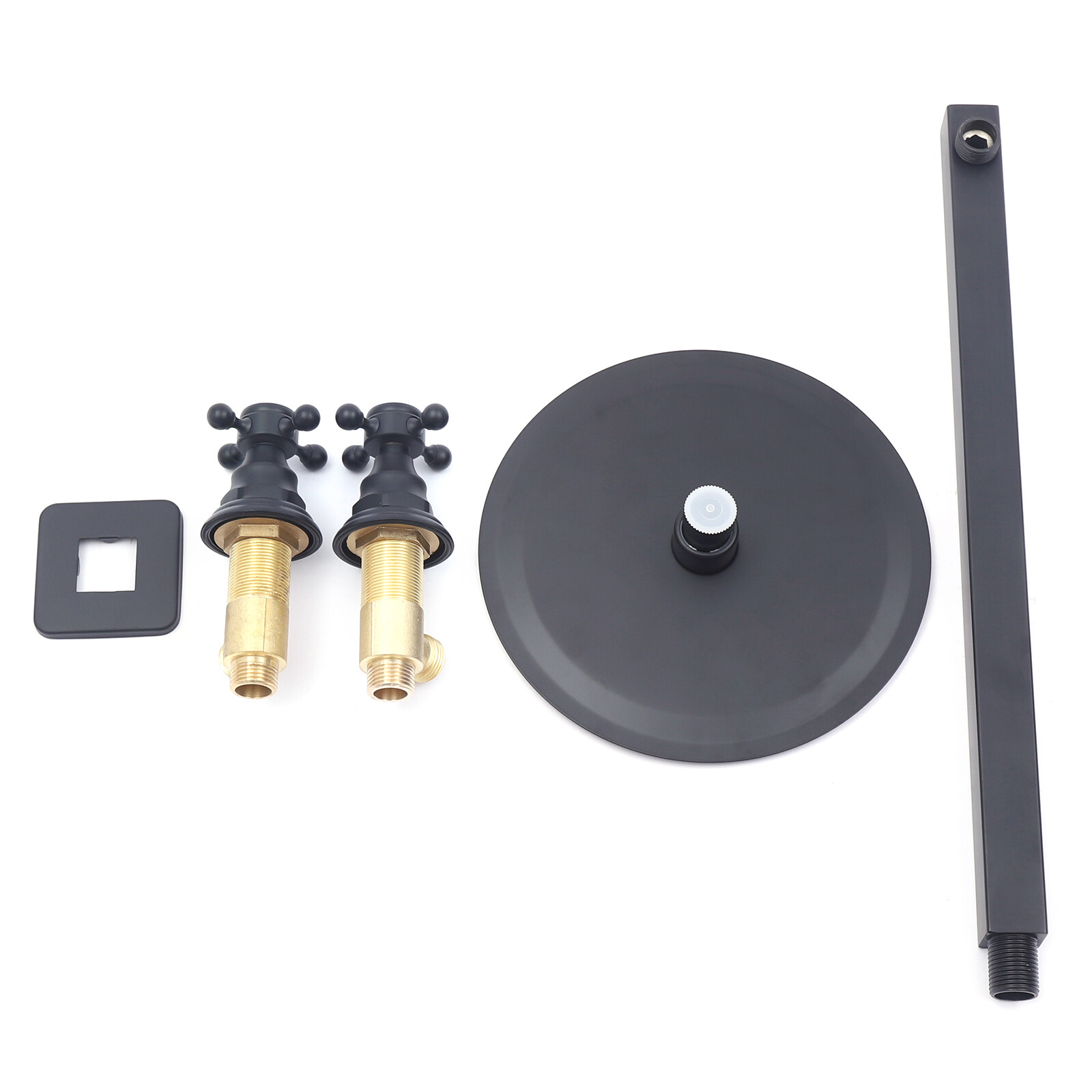 Shower Faucet Set Rainfall Shower Head Combo System Wall Mount w/Mixer Valve Kit
