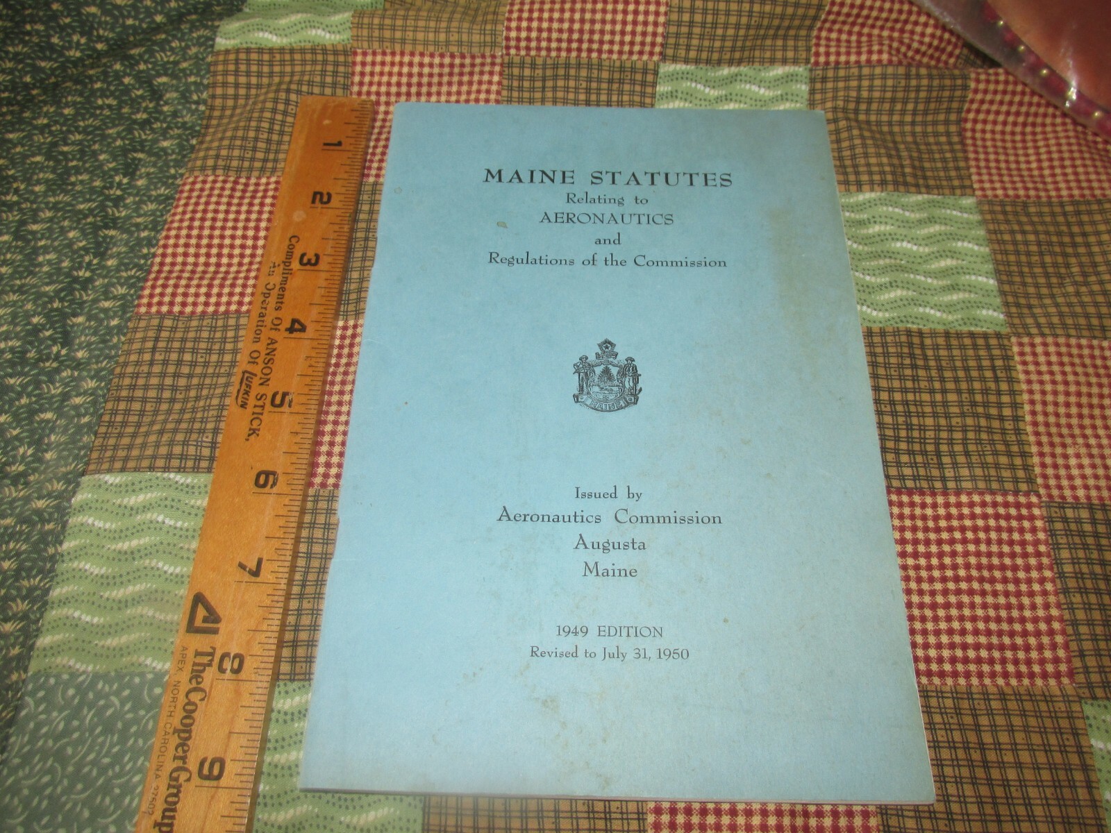 Vintage Pilot Training Manual 1950 Augusta Maine Statutes Relating Aeronautics
