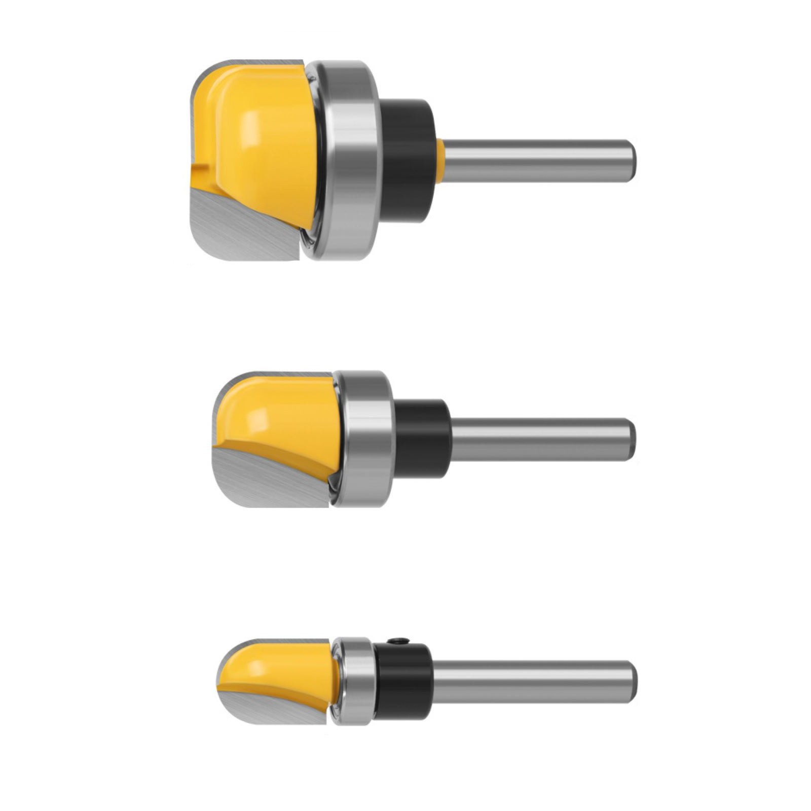 3pcs 1/4 Shank Bowl and Tray Template Router Bit Tool Set Diameter 1/2 3/4