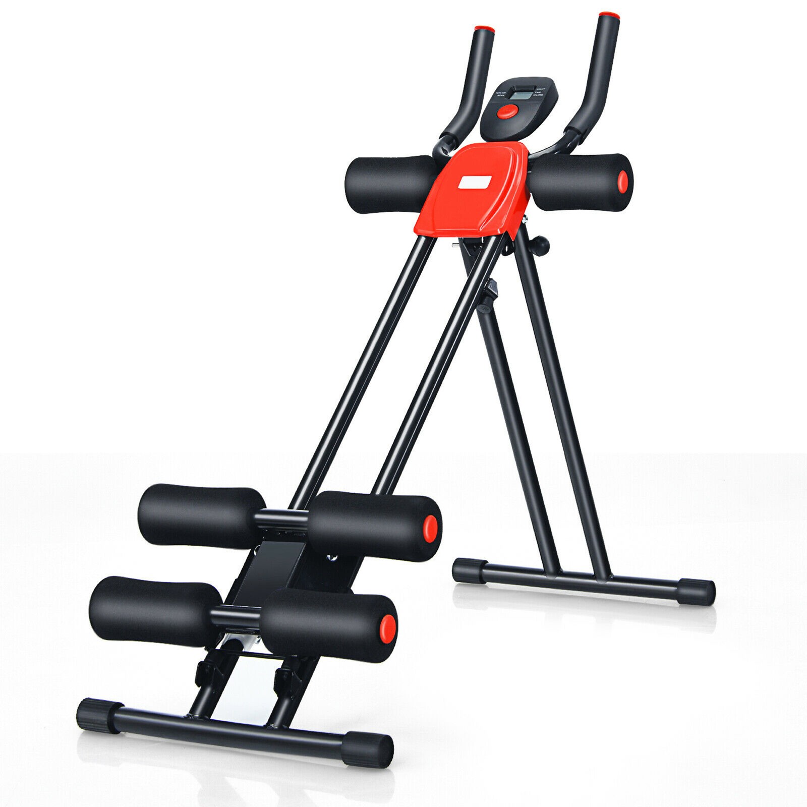 Adjustable Foldable Core Abdominal Trainer AB Crunch Workout Machine W/Display