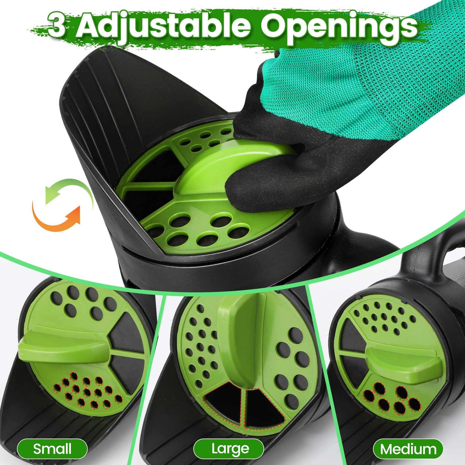 Hand Spreader Shaker, Multiple Adjustable Opening Sizes for All Purpose for G...
