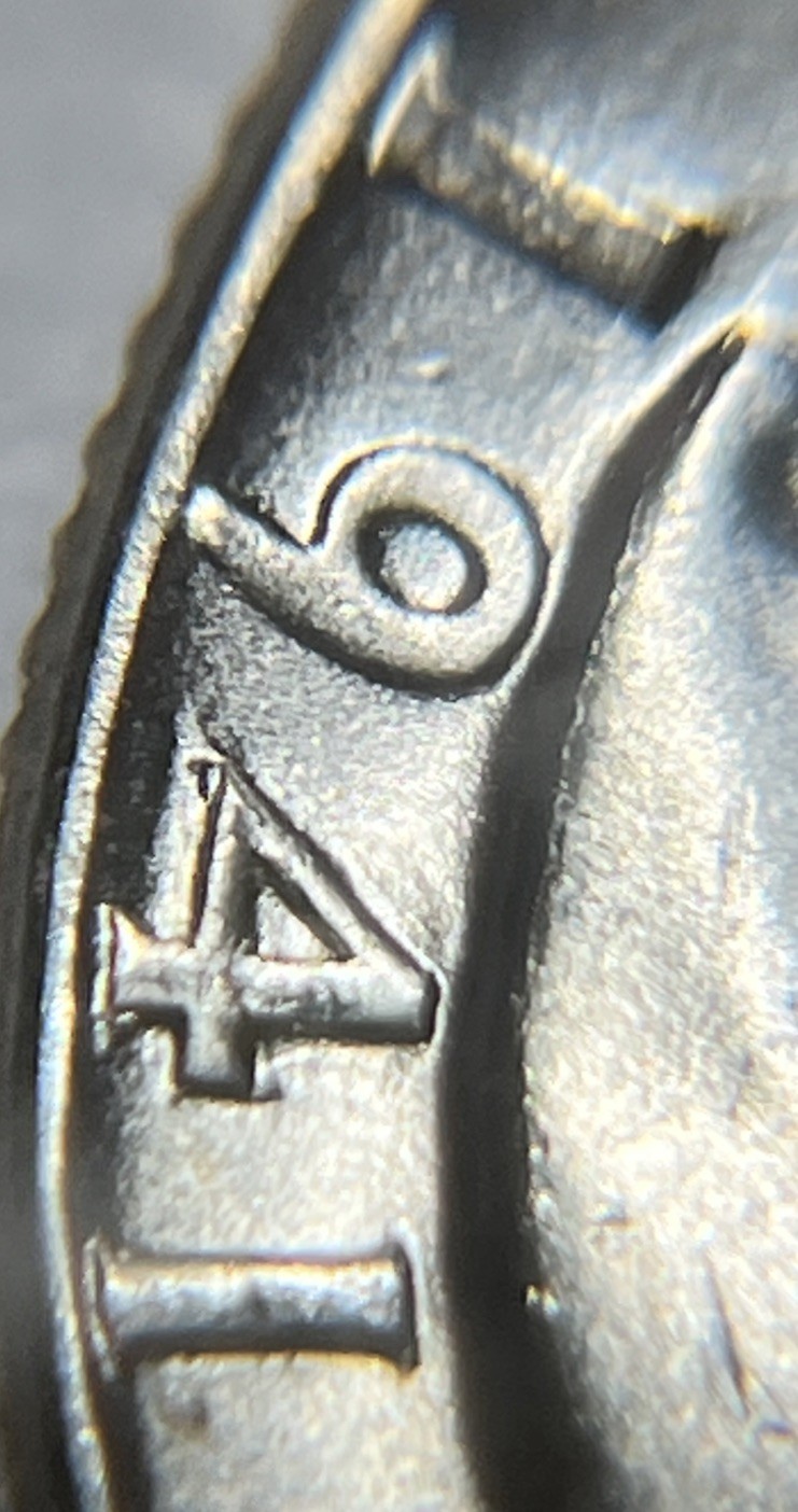1941 4/4 Washington Quarter Date Errors 4 Over 4 Die Cracks Reverse Uncirculated