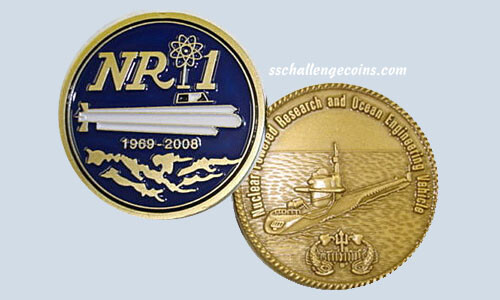NR-1 Submersible Nuclear Powered Research Ocean Engineering Vehicle Coin US Navy