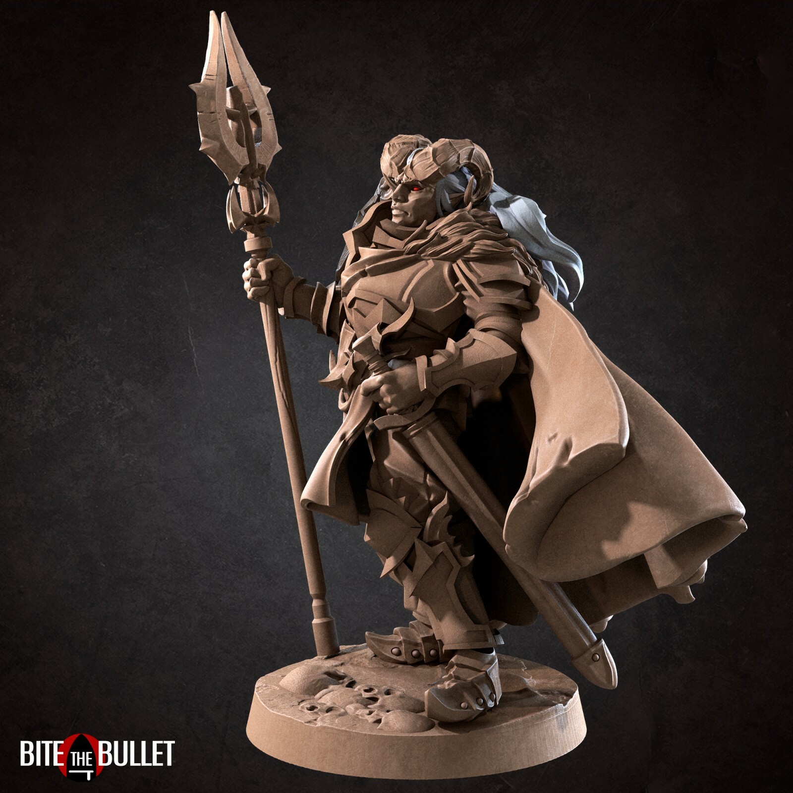 Tiefling Champion - Bite the Bullet - 32mm Fantasy D&D Miniature Fantasy Figure