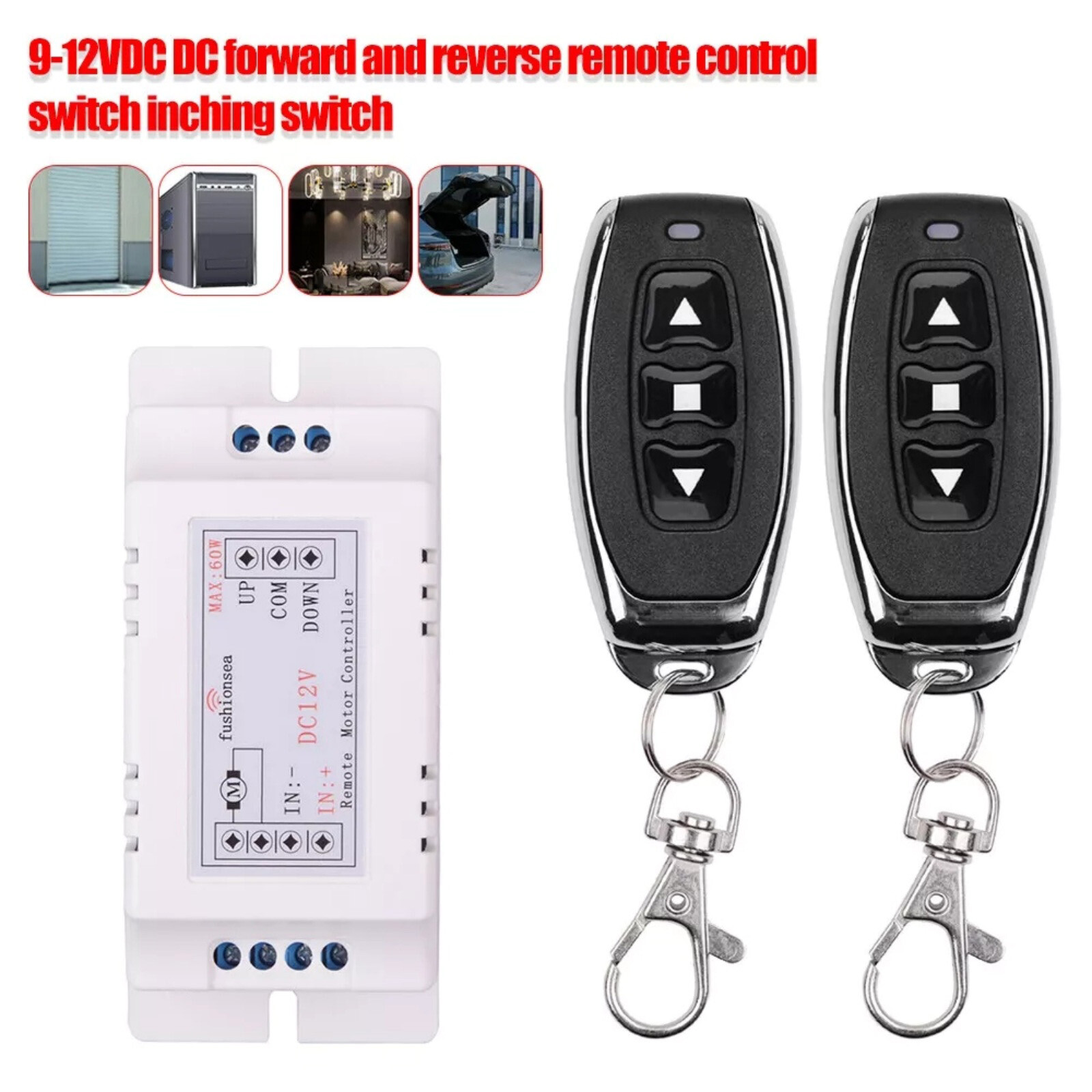 Motor Wireless Remote 12V Switch Universal 2 Channel RF433MHz Remote Control
