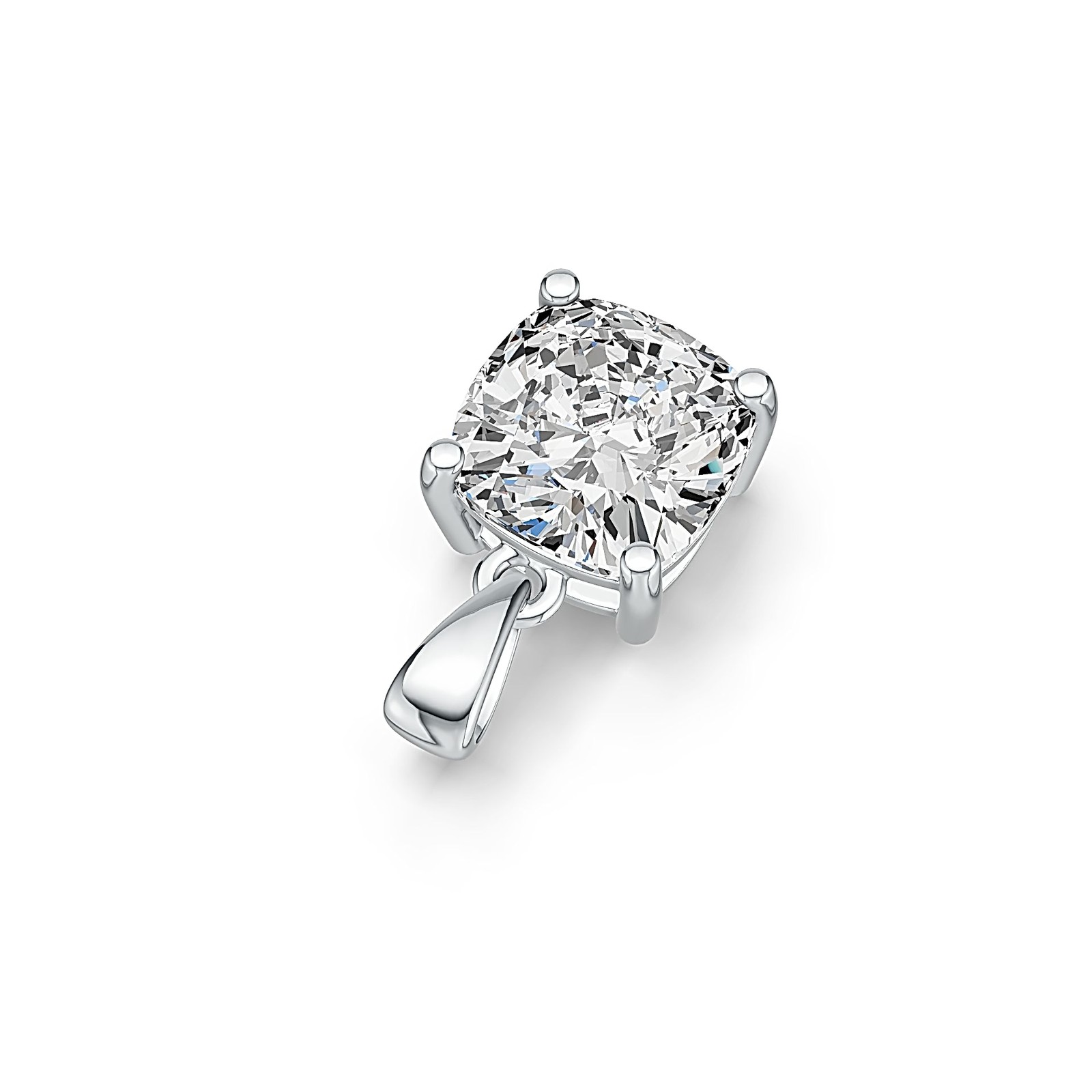 Sterling Silver Semi Mount Pendant Setting Cushion CU 8X8m