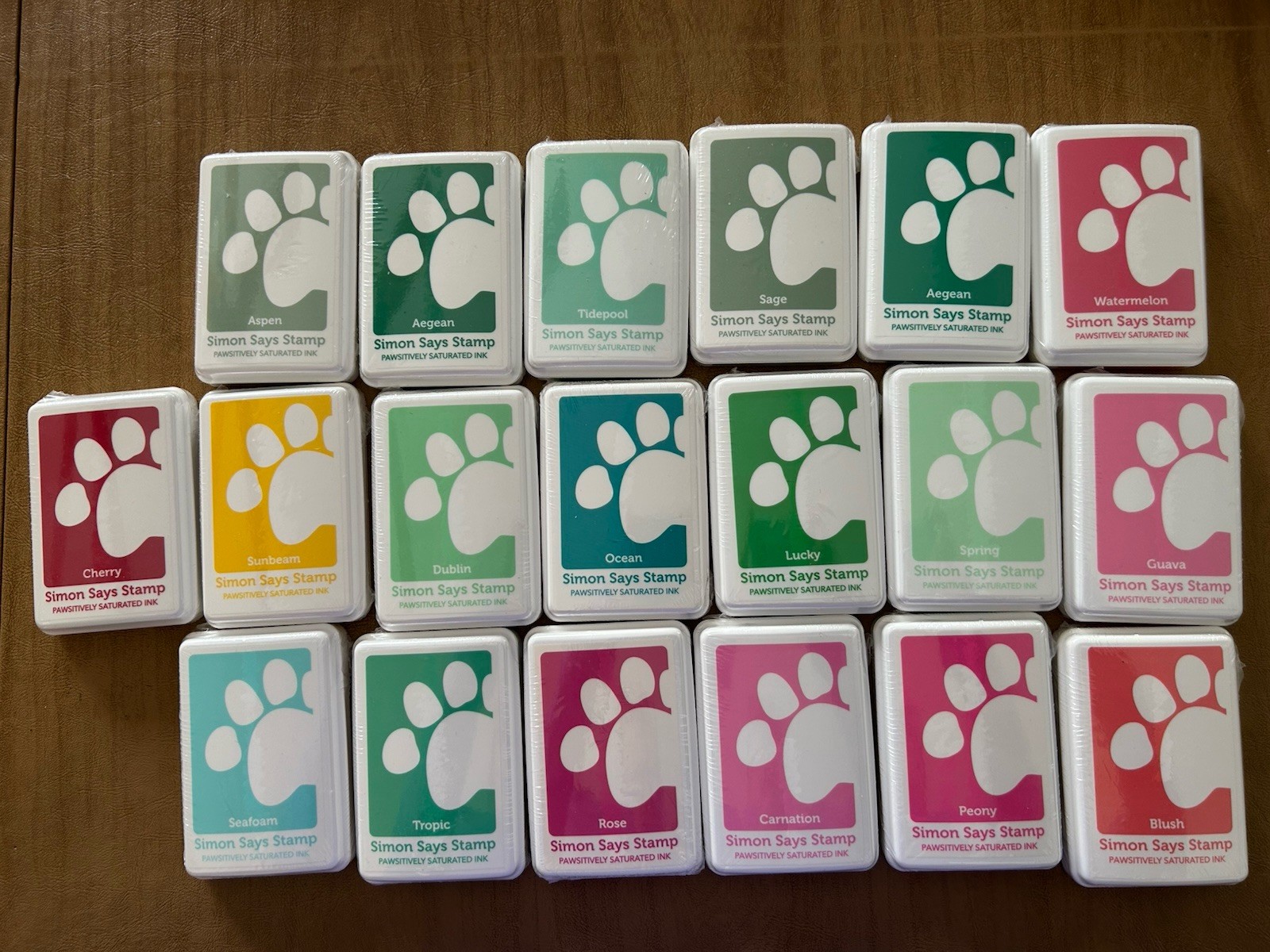 Simon Says Stamp Pawsitively Saturated Ink Lot Of 19 New Sealed Ink Pads