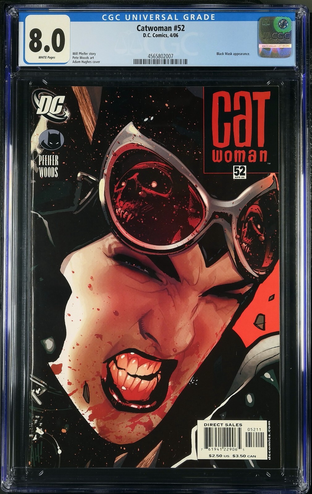 Catwoman #52 Adam Hughes Cover CGC 8.0 Death Of Black Mask Batman Villain DC