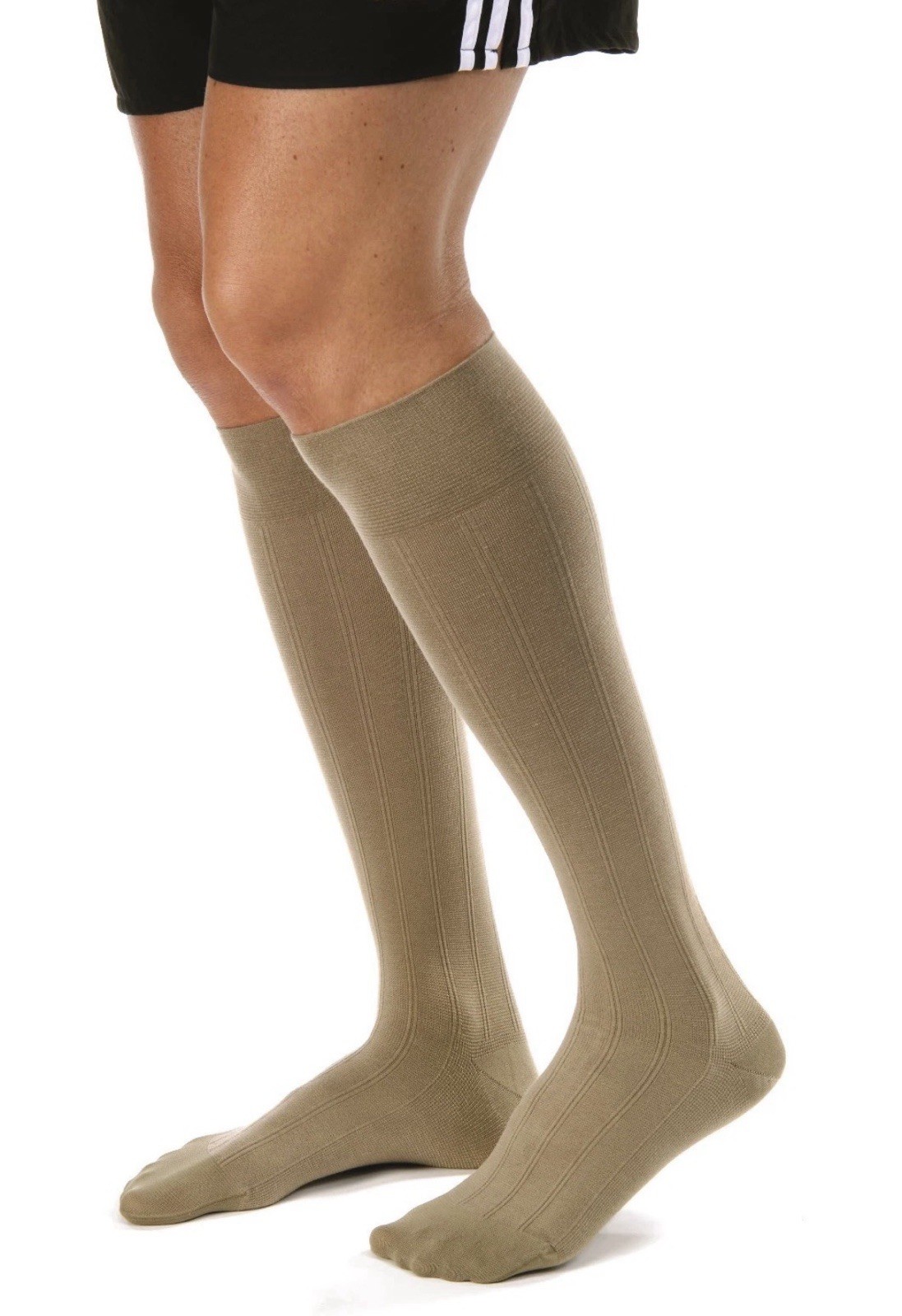 Jobst Mens Compression Stockings Khaki Socks 20-30 mmhg Large Knee CT 115102 New