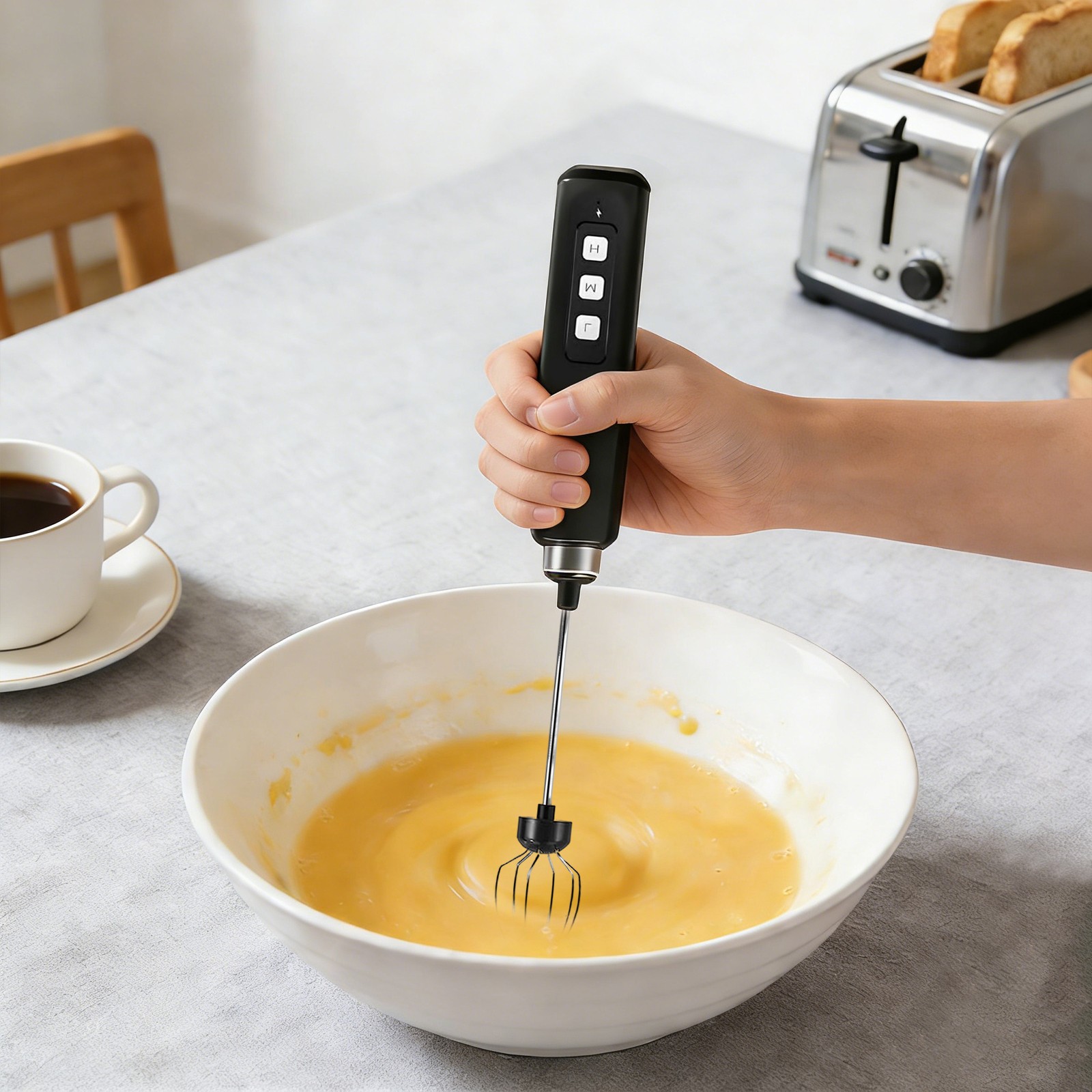 Rechargeable Electric Egg Beater Mixer 3 Speed Adjustable