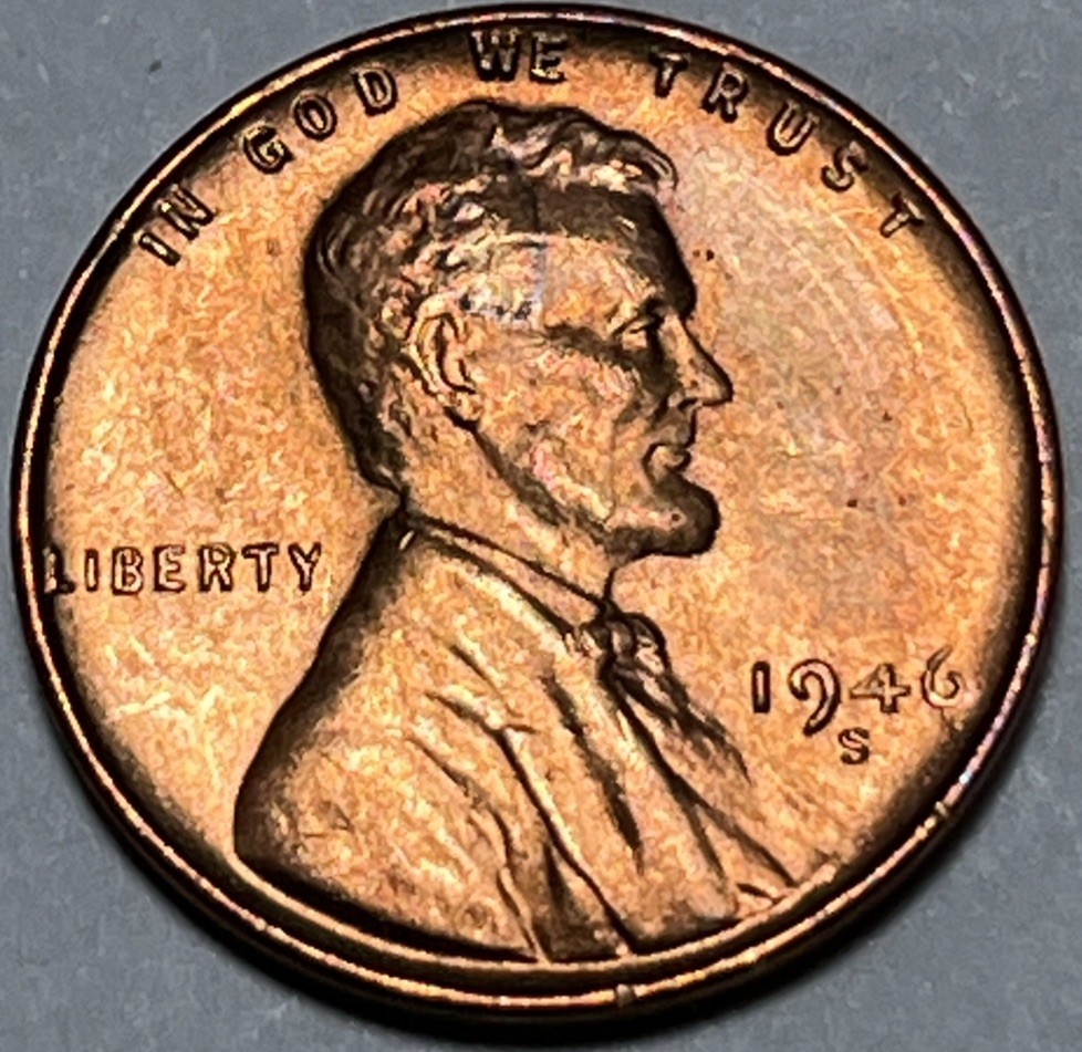 1946S Lincoln Wheat Penny Errors Large Die Clash Reverse Uncirculated #3