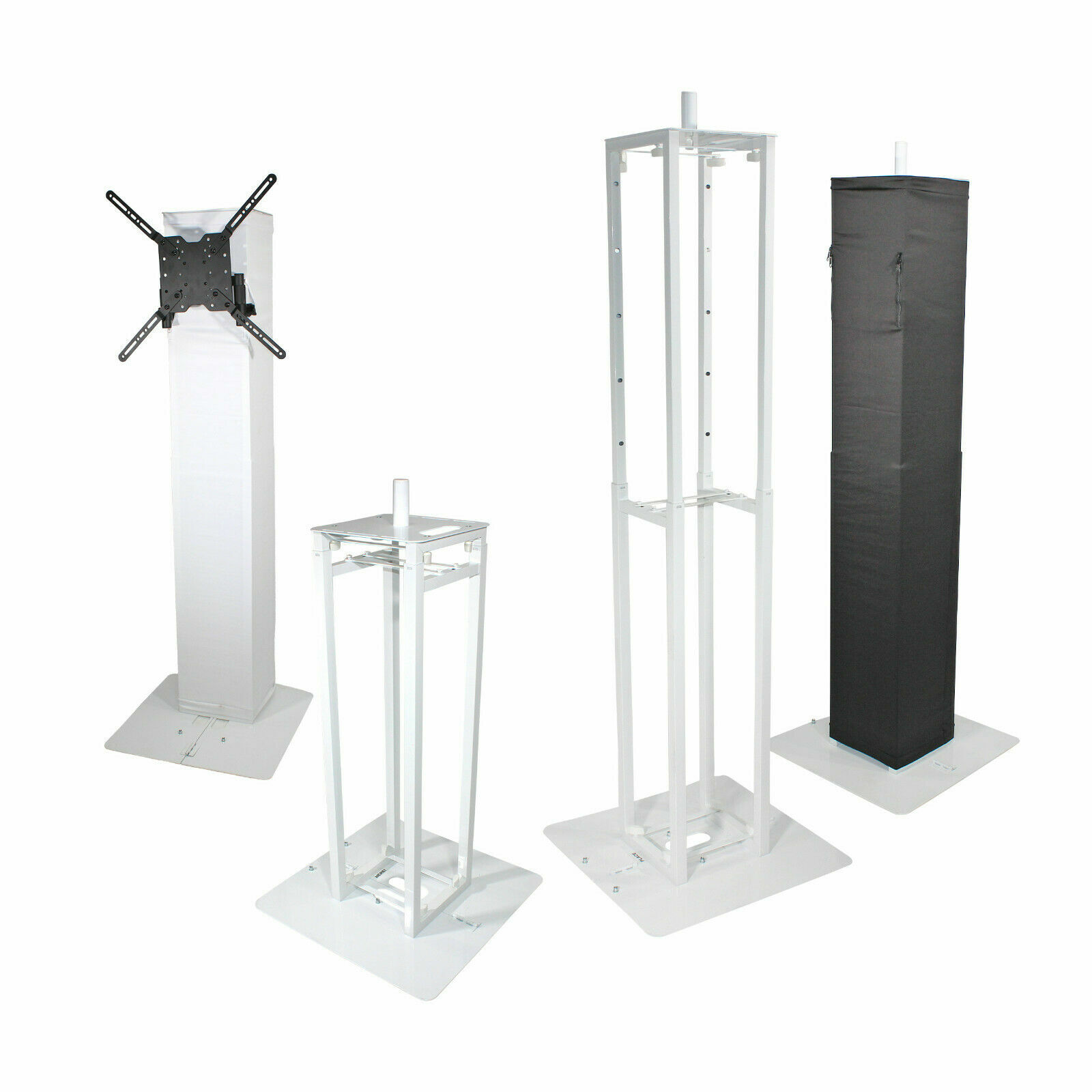 1 Flex Totem Adjustable 3 Ft to 6 Ft & TV Mount & Scrim Covers with Carry Bag