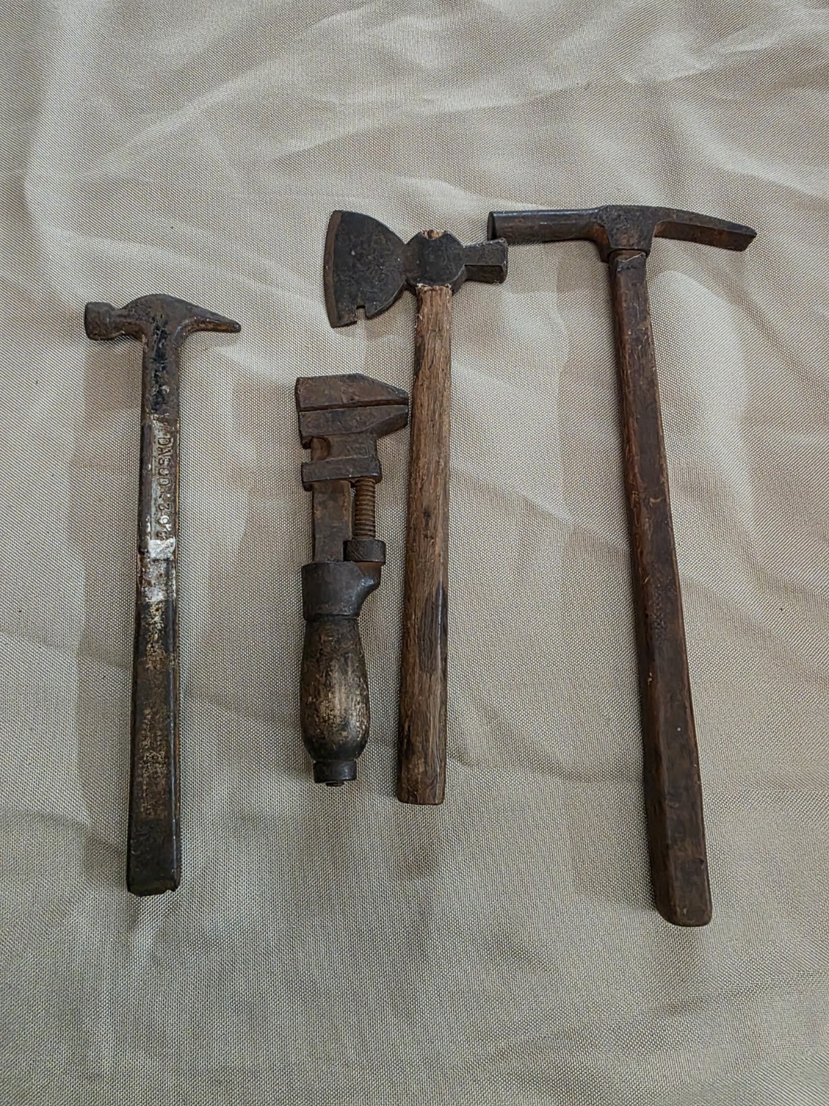 VINTAGE MINI TOOLS DASCO CRATE HAMMER HATCHET MONKEY WRENCH