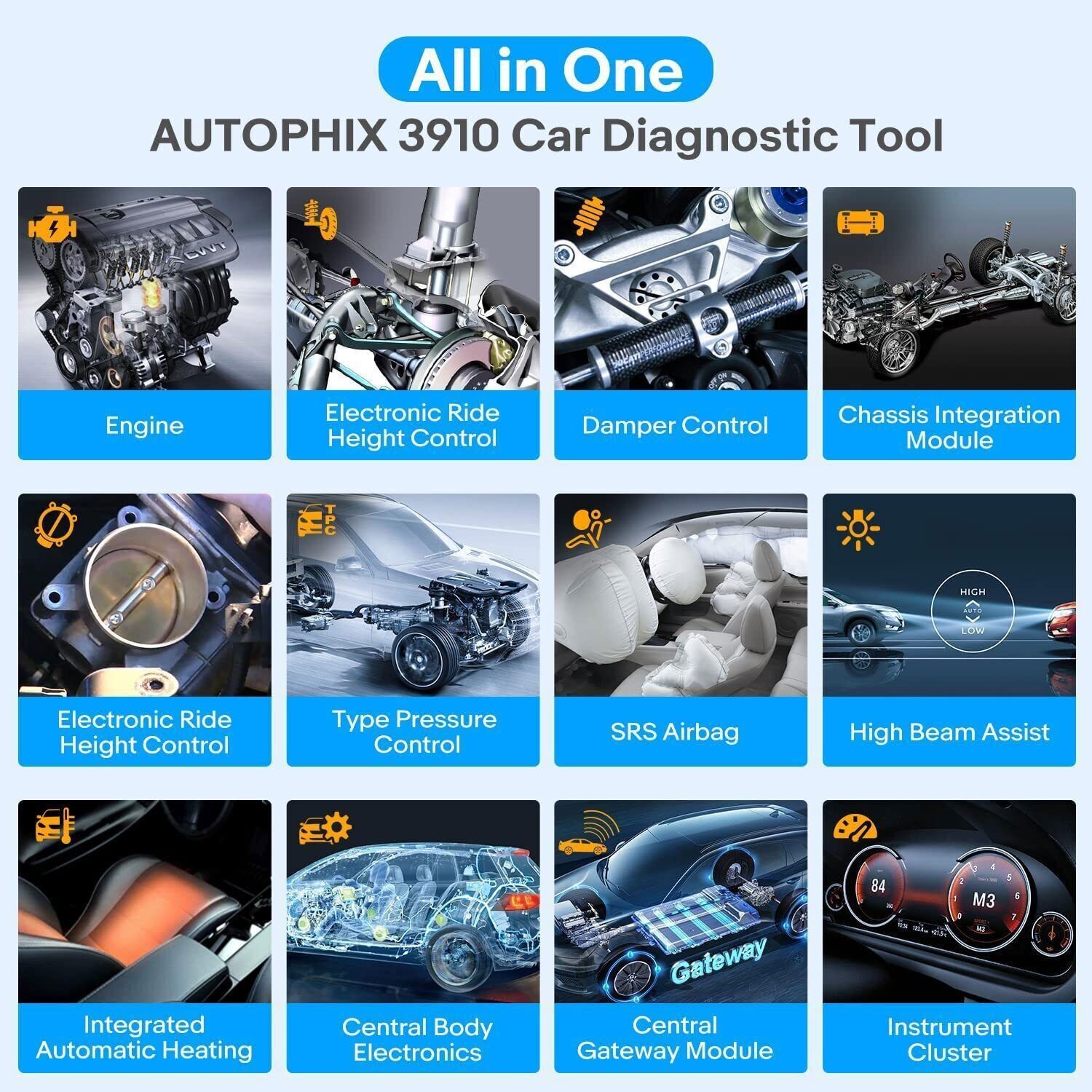 Autophix 3910 for BMW Bluetooth OBD2 Code Reader All System Diagnostic Scanner T