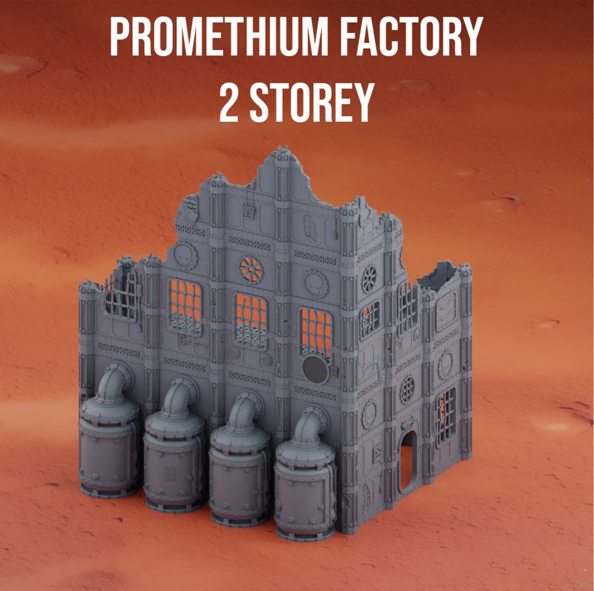 Ruined Promethium Factory - Industrial Wargaming Terrain - Sci fi, 40k etc
