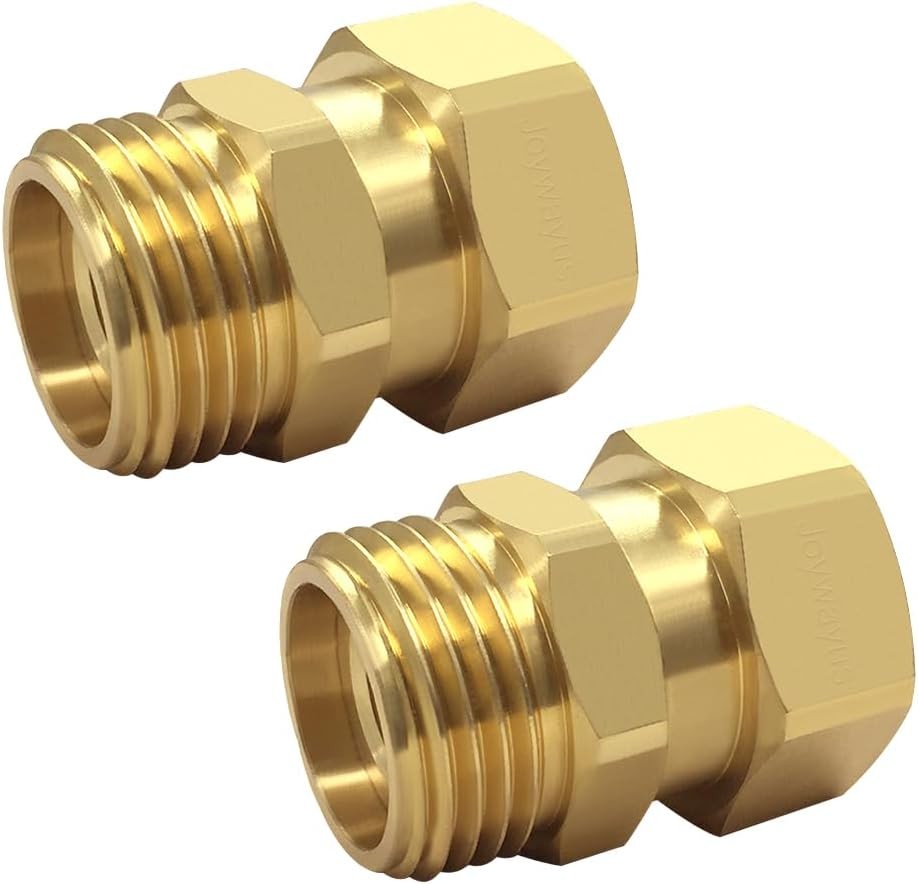 Brass Garden Hose Swivel Connector 3/4" GHT Female X 3/4" GHT Male 360 Degree Sw