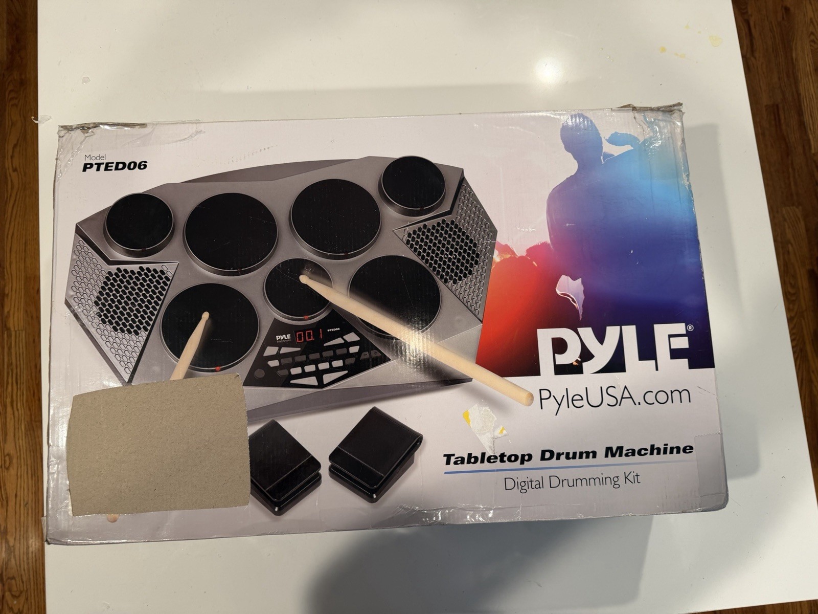 Pyle PTED06 Electronic Tabletop Drum Machine 7-Pad Digital Kit Open Box Unused