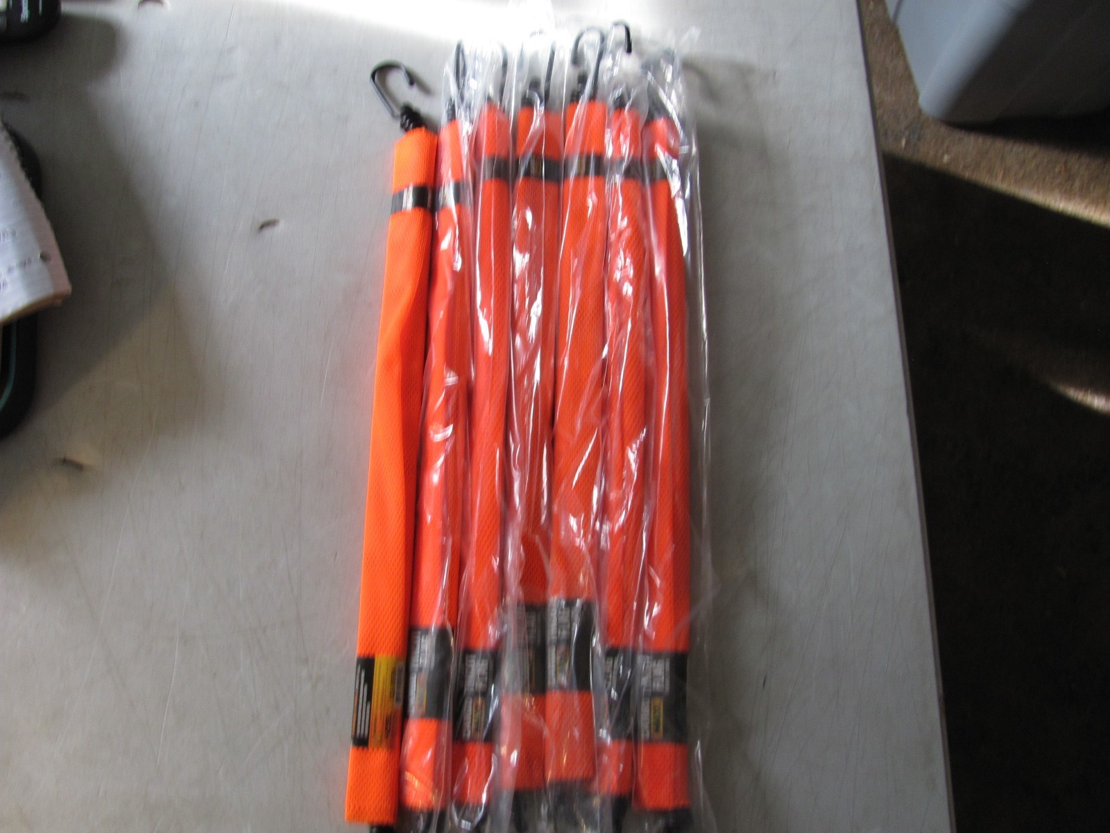 7- Cargo Max 18"x18" Tricot red mesh flag with bungee. Orange. 122-100174 Lynco