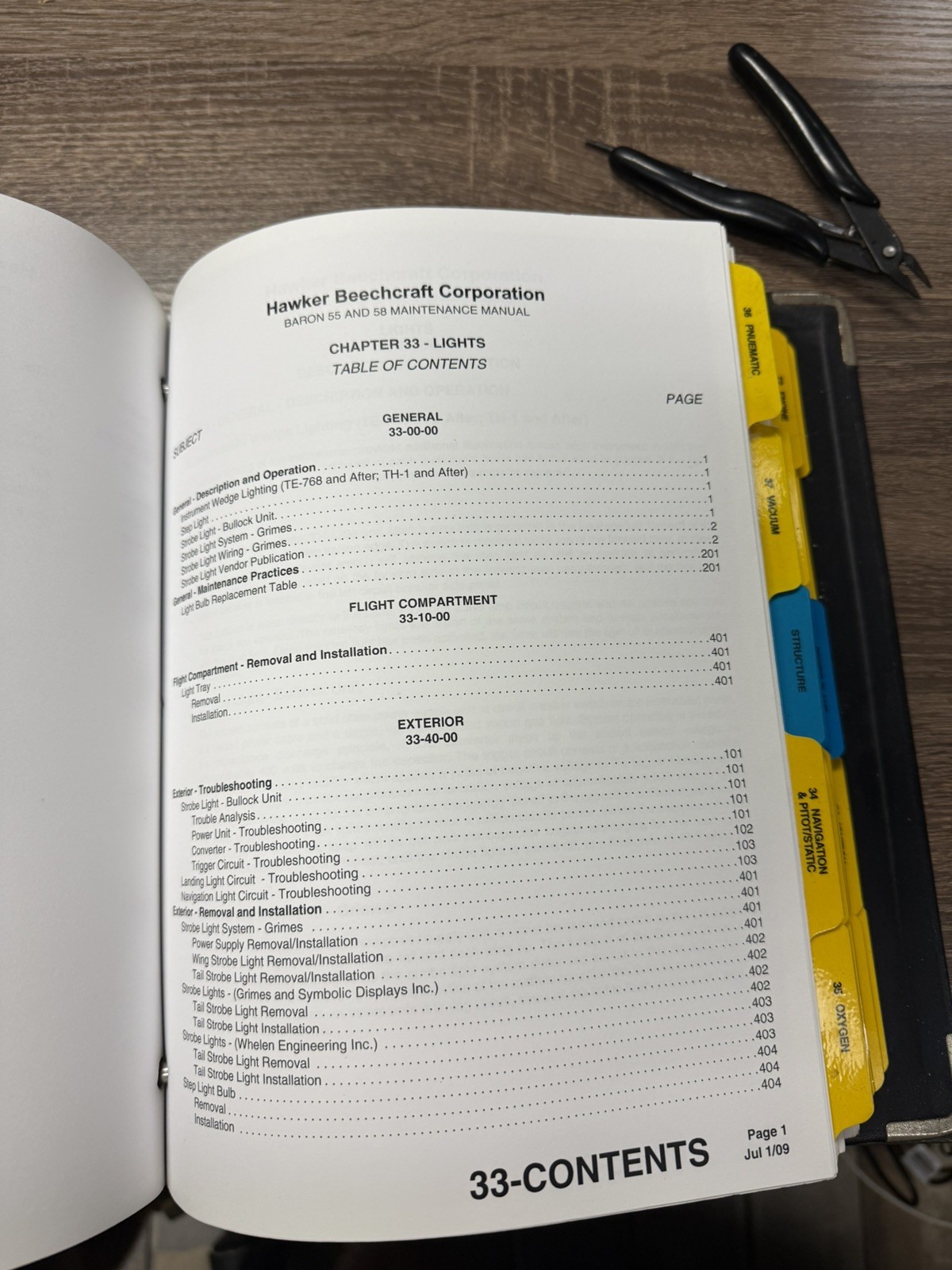 beechcraft baron 55/58 mainteance manual