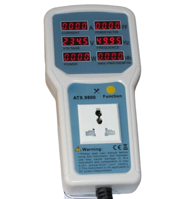 Atx9800 Portable Smart Power Meter Power Meter for Measuring Socket Power