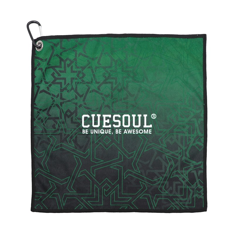 CUESOUL Dart Towel Microfiber Towel with Hanging Hook,Quick Dry-Green Stars