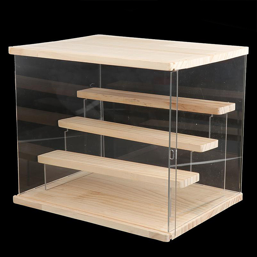 4-Layer Showcase Storage Box Dust-proof Stairs Acrylic Display Case Clear Box