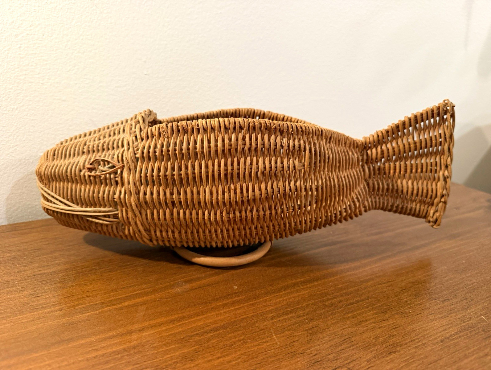 Fish-Shaped Wicker Decorative Basket 13” long