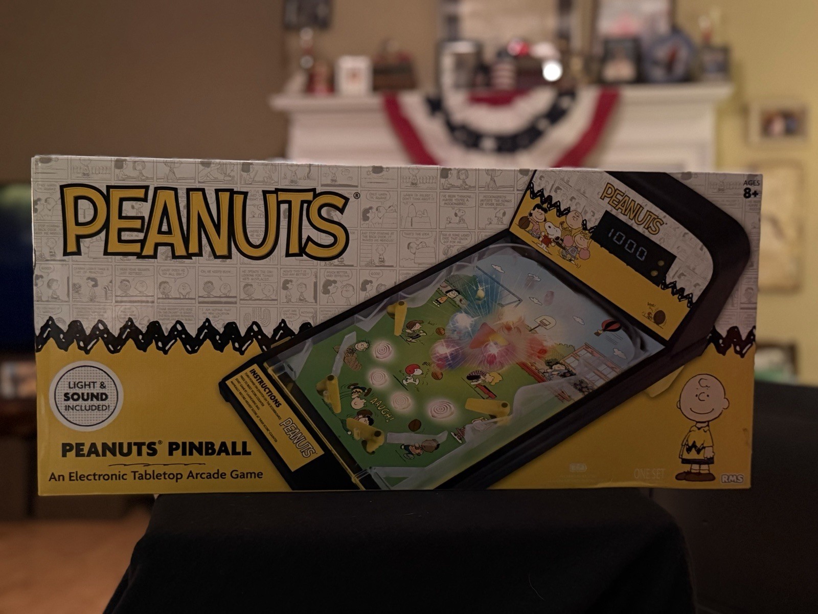 Peanuts Tabletop Pinball Machine Electronic Light Sound Charlie Brown NEW Sealed