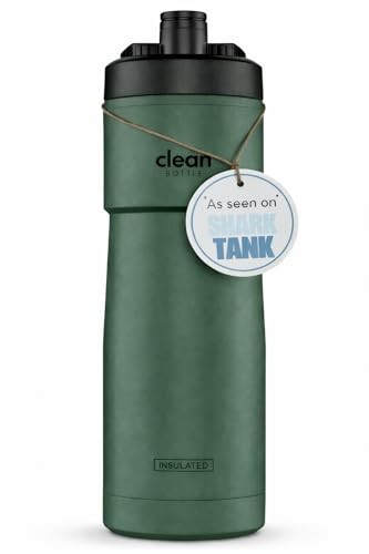 The Clean Hydration Co Insulated Bike Water Bottle 23 oz 23 Ounces Matte Green