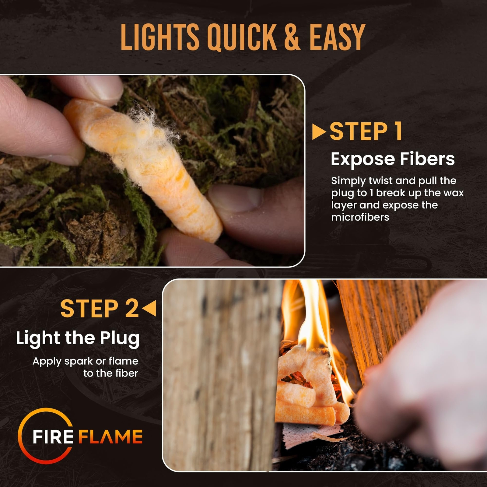 FireFlame Fire Plugs Fire Starter - Quick Instant 100% Waterproof All-Purpose...