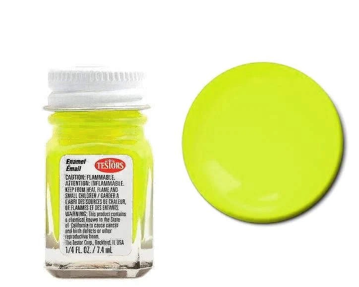 Testors 1177 Enamel Fluorescent Yellow 1/4 oz