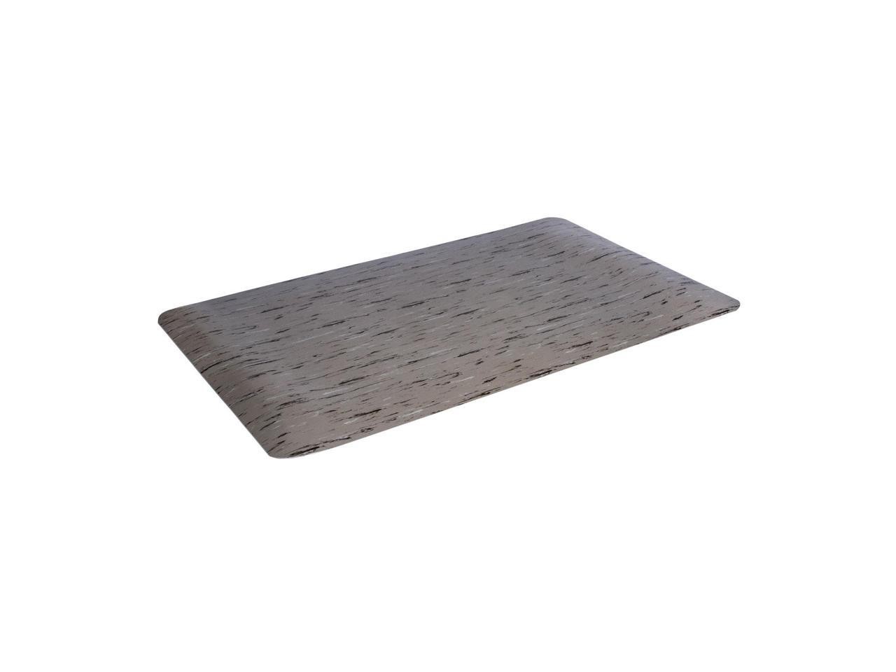 Crown CU 2436GY Cushion-Step Marbleized Rubber Mat - Rectangular - Gray Smooth S