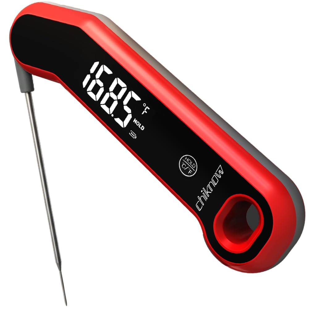 0.5 Sec Instant Read Meat Thermometer Digital with Auto-Rotating Large LCD Displ