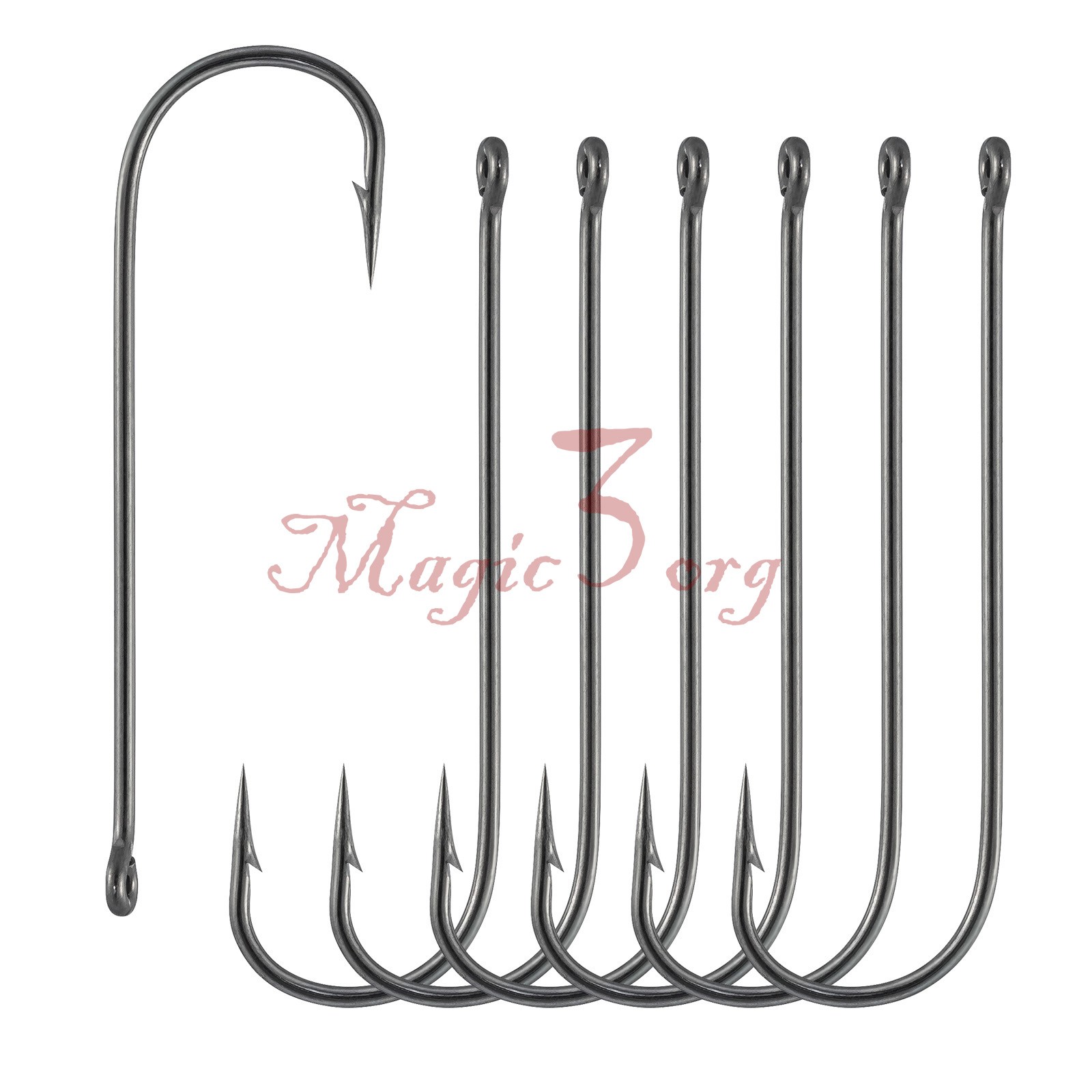 100PCS Aberdeen Long Shank Offset Hook Live Bait Bass Panfish Saltwater Fishing