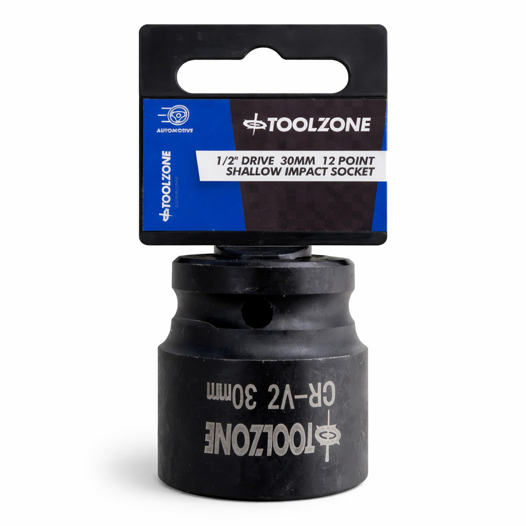 30mm Shallow Impact Socket 1/2" Drive CR‑V Bi‑Hex 12‑Point  Elite 30mm Socket