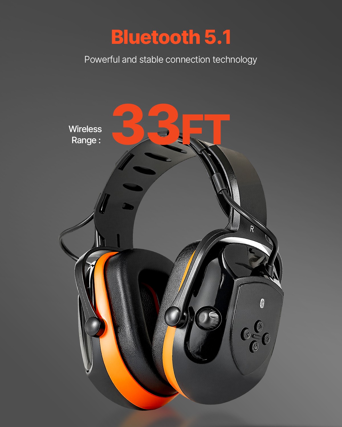 Safety Earmuffs Bluetooth Hearing Protection Ear Muffs Noise Reduction NRR23dB