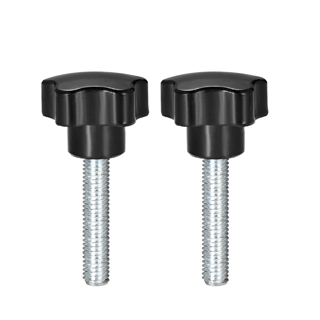 2 Pcs Star Knobs Grips M10 x 45mm Male Thread  Steel Zinc Stud Replacement PP