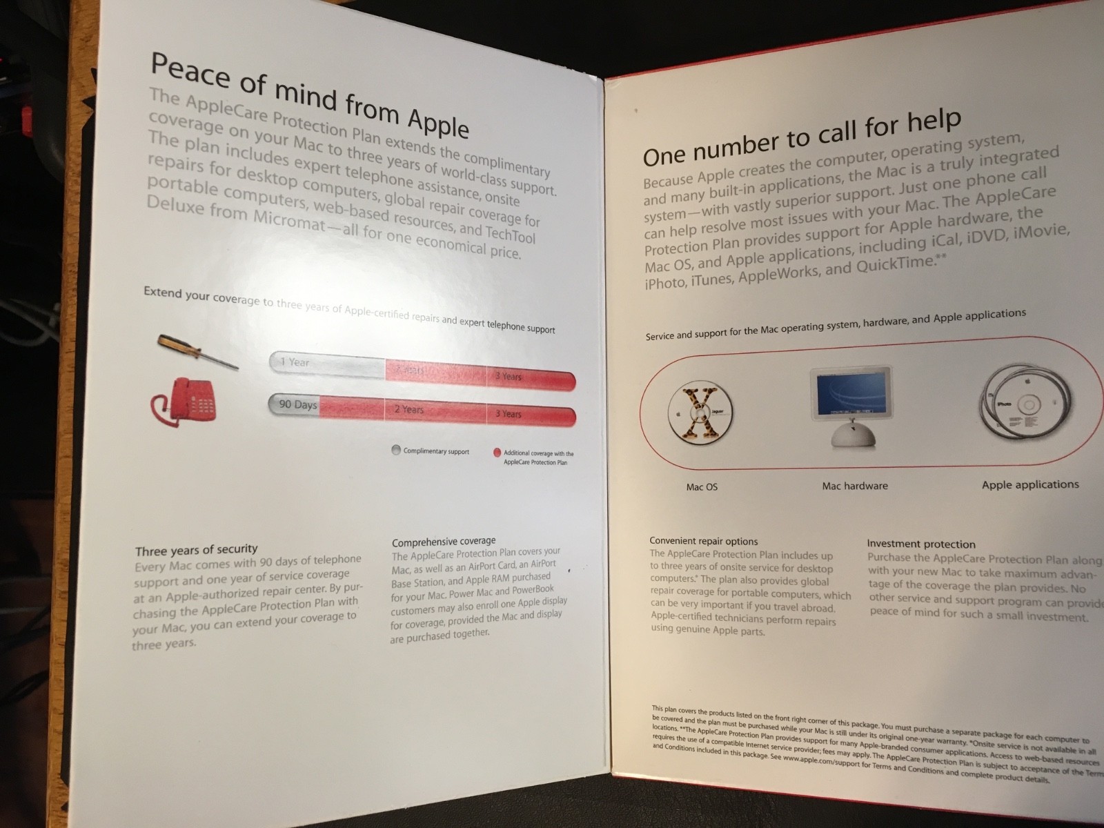 Applecare Protection Plan iBook / Macintosh Computer Software