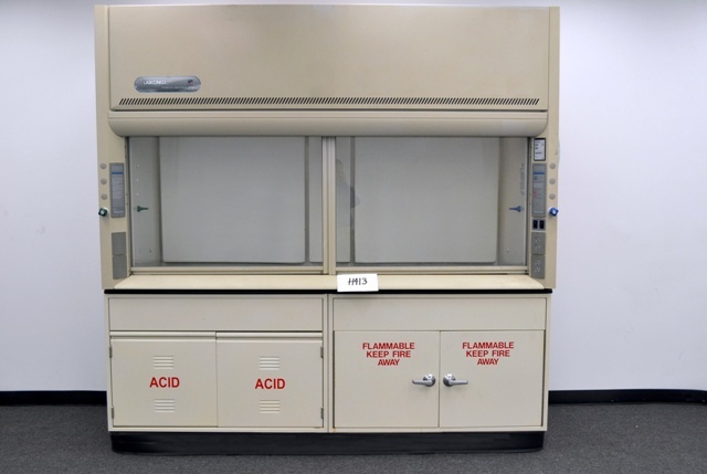 8' Laboratory Fume Hood w/ Flammable & Acid Storage Cabinets  / E1-524