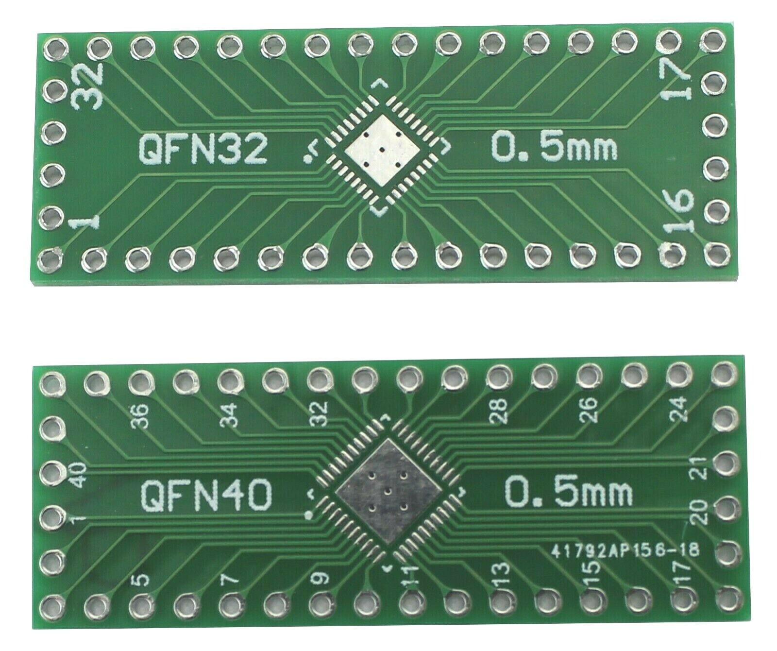 2Pcs QFN32 QFN40 0.5mm to DIP SMD Adapter PCB Conveter Board w/ Header