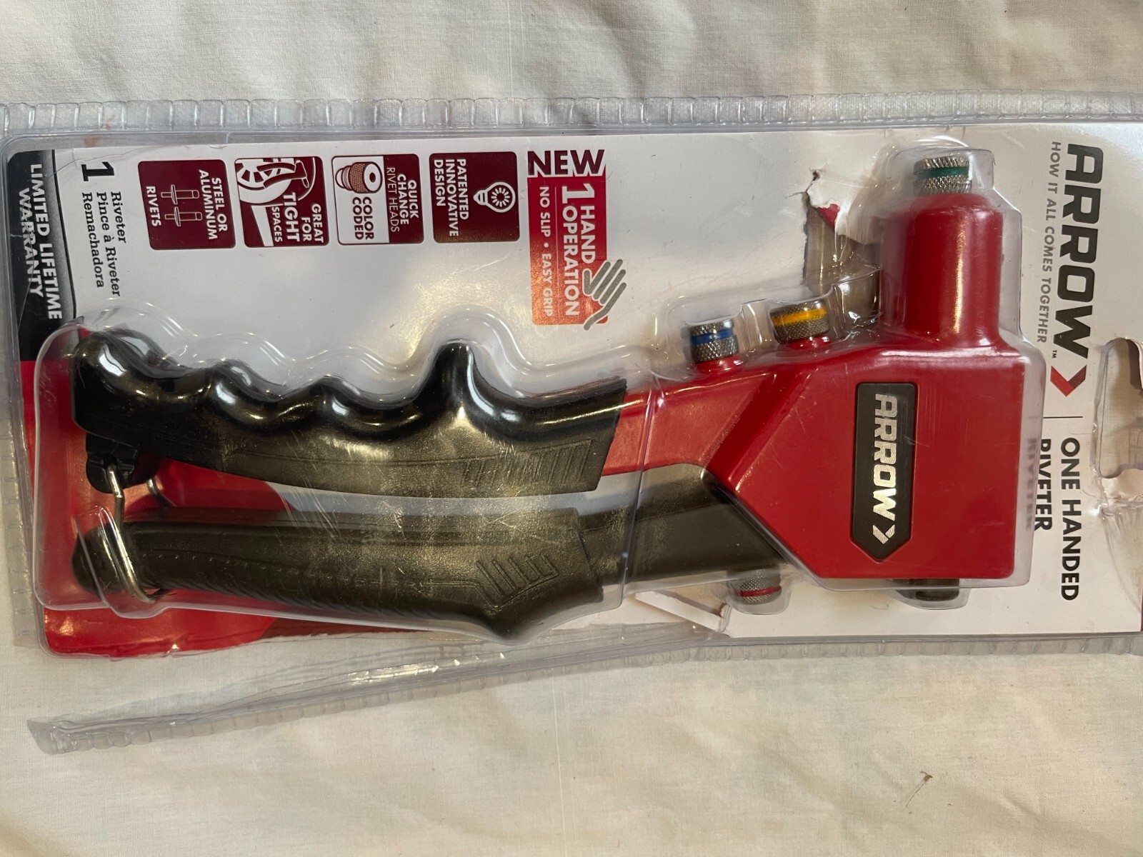 Arrow RT188M One Handed Riveter Tool Red/Black-Open