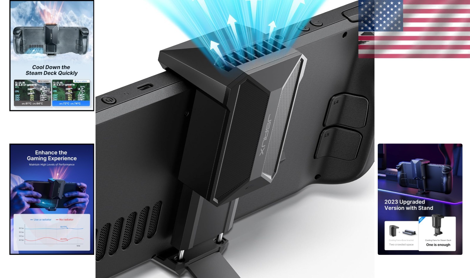 Innovative USB Cooling Fan for Steam Deck OLED with Stand & Adjustable Speeds