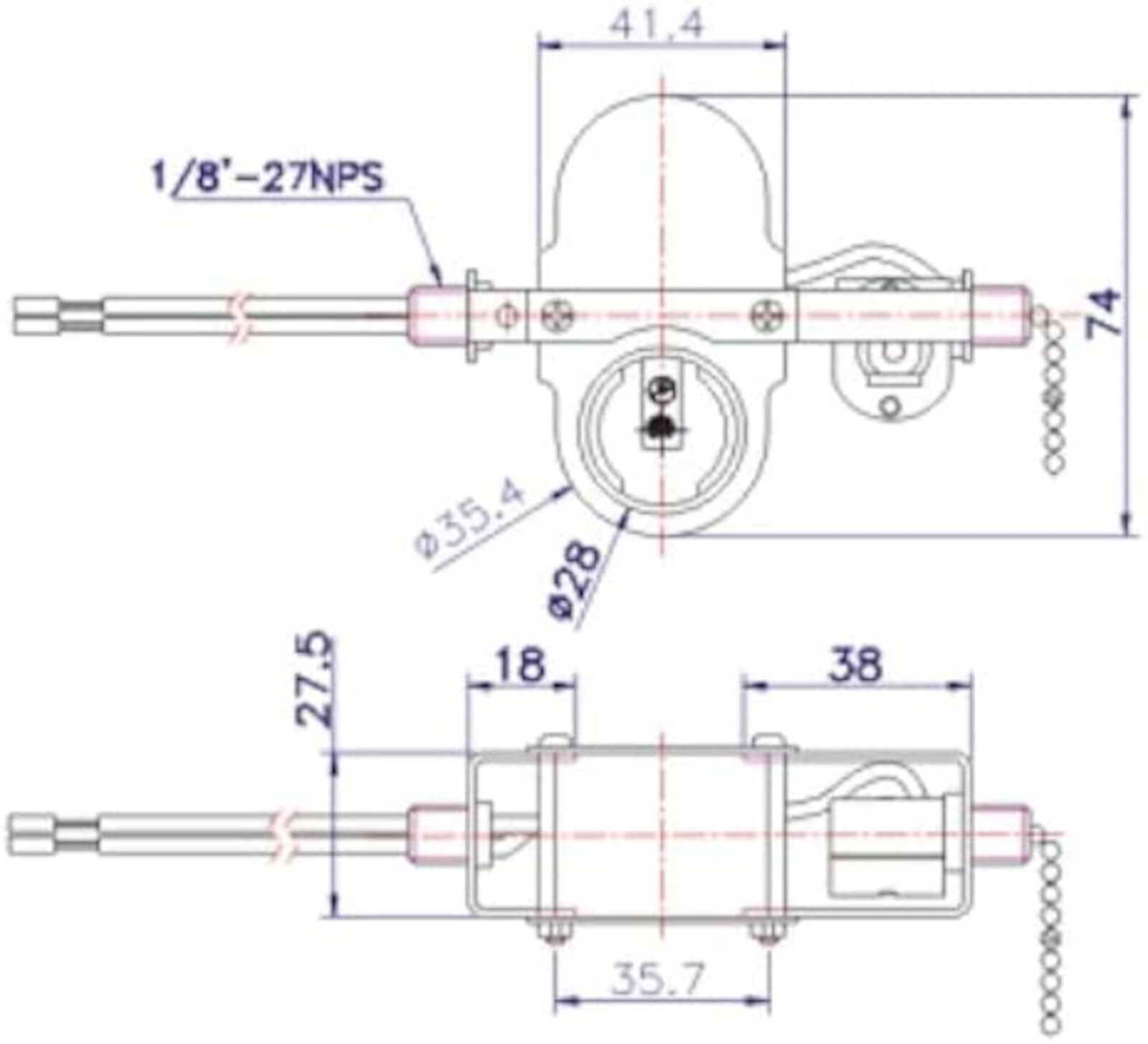 HQRP 2-Light Socket Switch for Ceiling Fan Pull Chain E26 E27 Lamp Light Holder