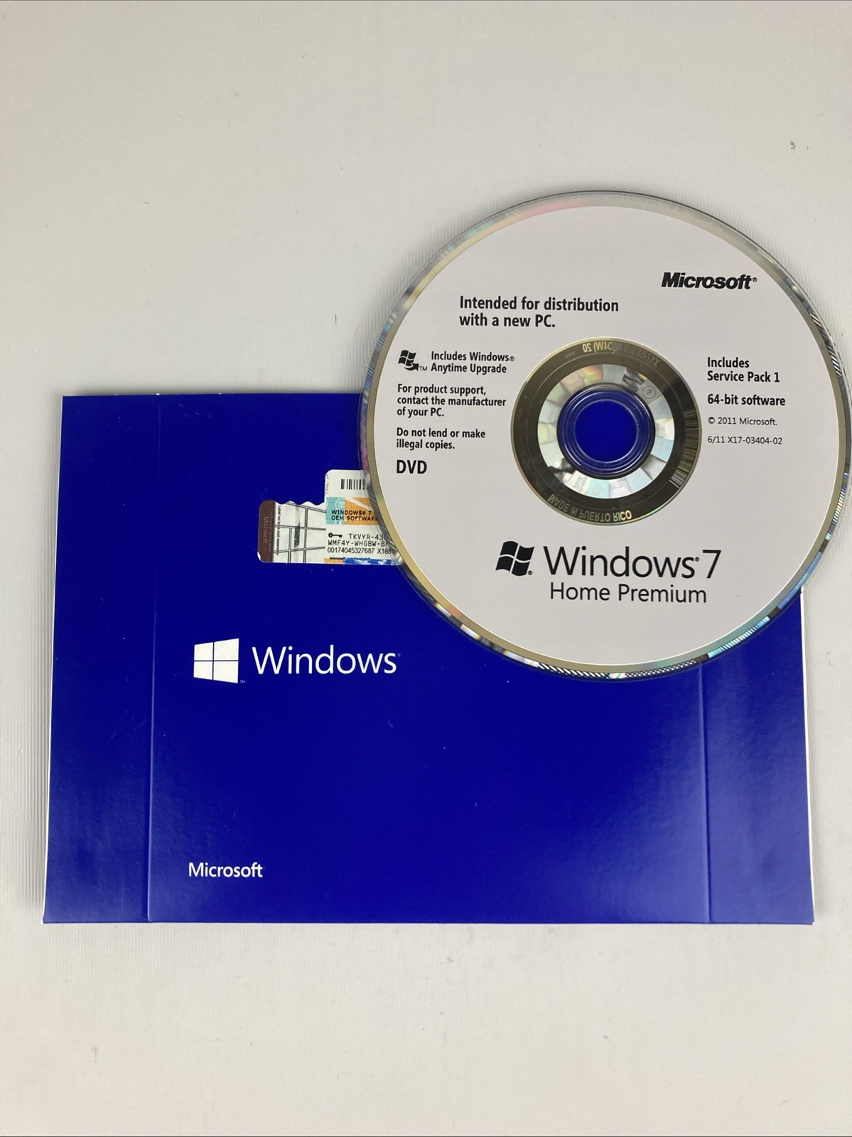 Microsoft  Windows 7 Home Premium 64-Bit With Key
